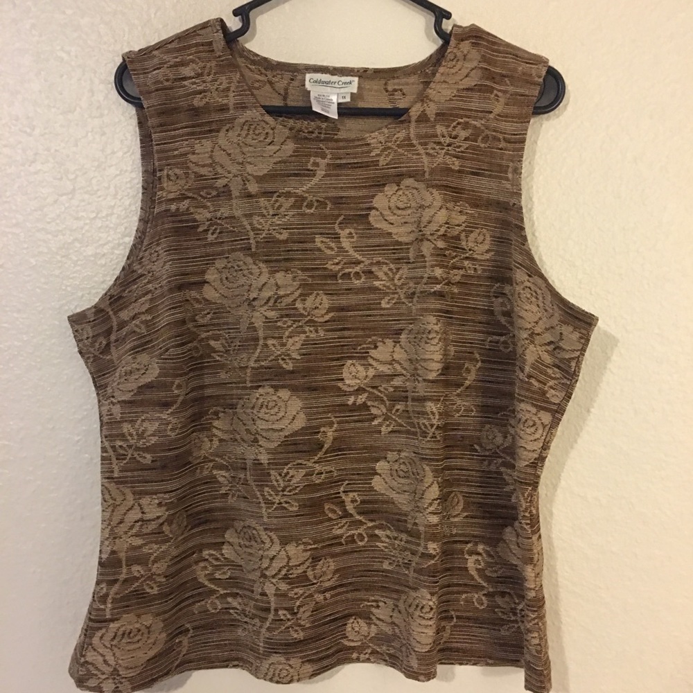 Floral Rose Patter Tank Top Blouse Sz 1X